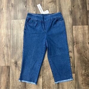Alfred Dunner Petite Super Stretch Modern Fit Blue Jean Capri Size 6 P
